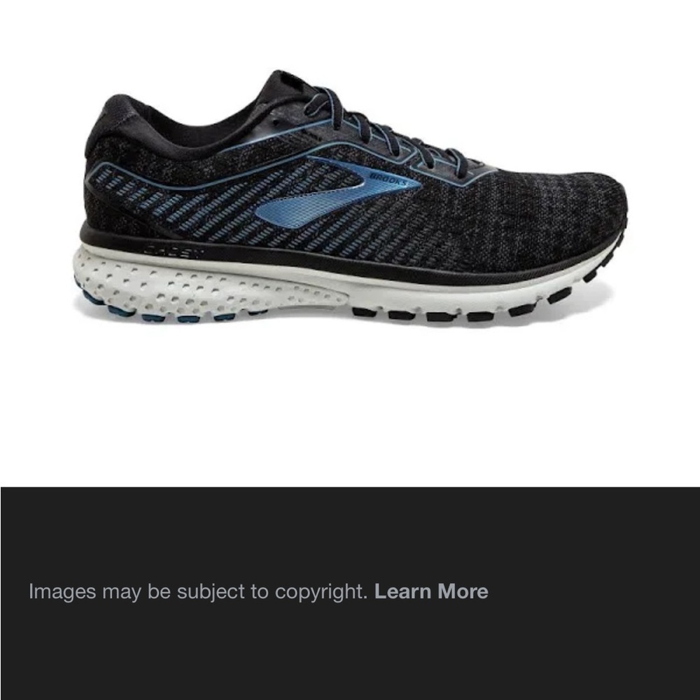 Brooks Ghost Black and Blue Men's Running Sneaker 12.5D US
